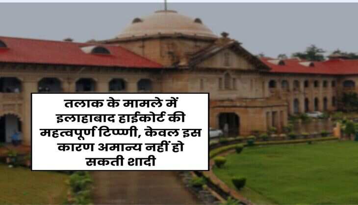 Allahabad High Court : तलाक के मामले में इलाहाबाद हाईकोर्ट की महत्वपूर्ण टिप्प्णी, केवल इस कारण अमान्य नहीं हो सकती शादी