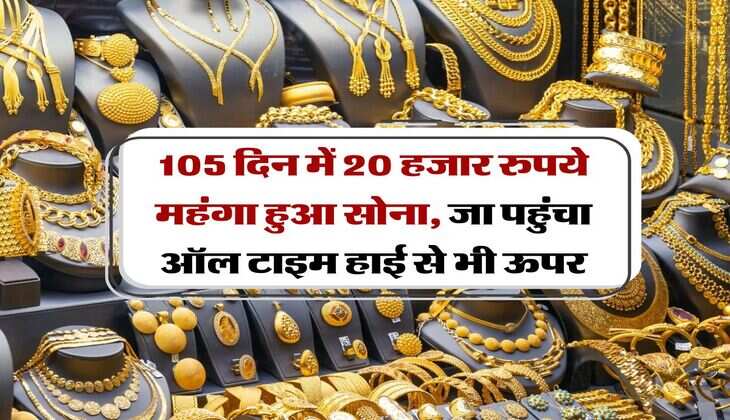 Gold Price : 105 दिन में 20 हजार रुपये महंगा हुआ सोना, जा पहुंचा ऑल टाइम हाई से भी ऊपर