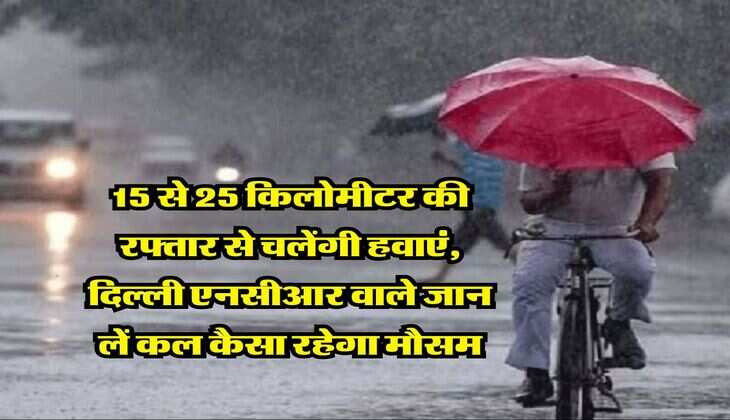 Delhi NCR Weather : 15 से 25 किलोमीटर की रफ्तार से चलेंगी हवाएं, दिल्ली एनसीआर वाले जान लें कल कैसा रहेगा मौसम