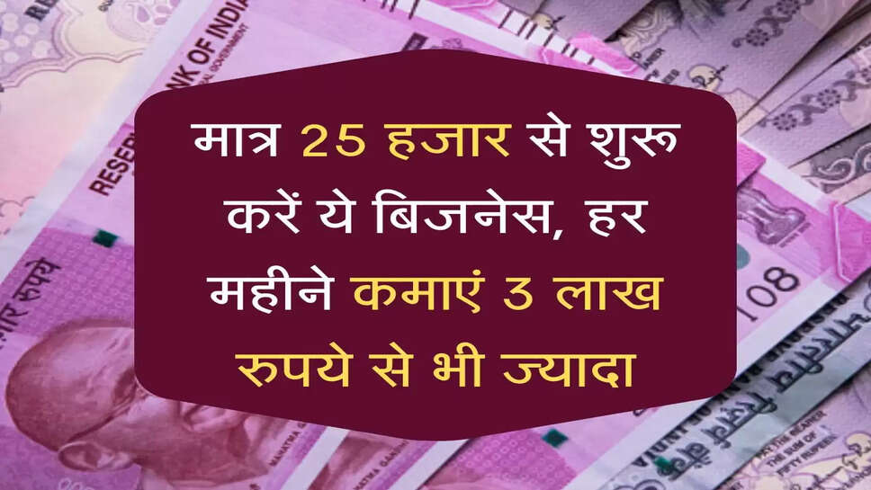 मात्र 25 हजार से शुरू करें ये बिजनेस, हर महीने कमाएं 3 लाख रुपये से भी ज्यादा