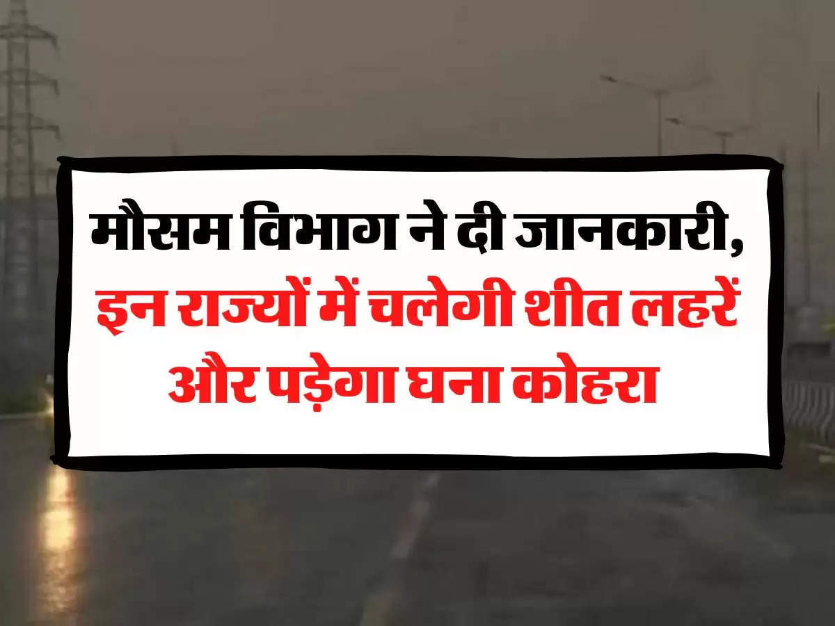 Aaj Ka Mausam: मौसम विभाग ने दी जानकारी, इन राज्यों में चलेगी शीत लहरें और पड़ेगा घना कोहरा 