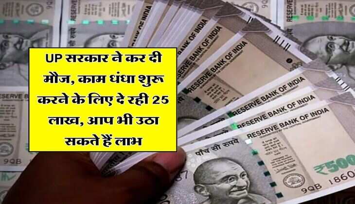UP सरकार ने कर दी मौज, काम धंधा शुरू करने के लिए दे रही 25 लाख, आप भी उठा सकते हैं लाभ