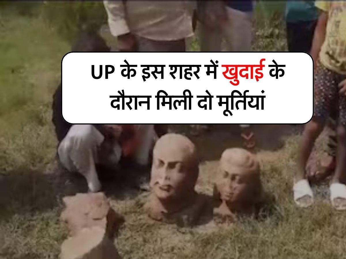 UP के इस शहर में खुदाई के दौरान मिली दो मूर्तियां, खजाने के चक्कर में जुट गए लोग