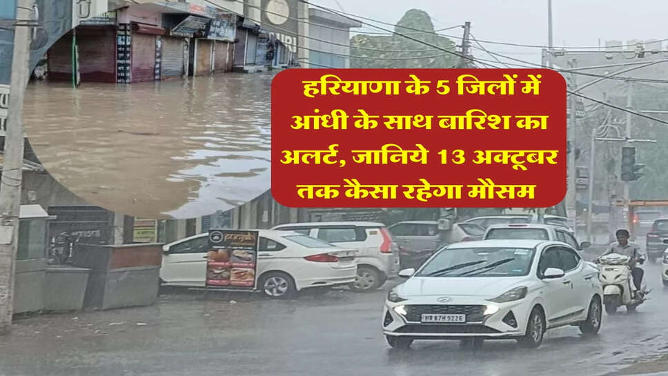 Haryana me Barish : हरियाणा के 5 जिलों में आंधी के साथ बारिश का अलर्ट, जानिये 13 अक्टूबर तक कैसा रहेगा मौसम&nbsp;