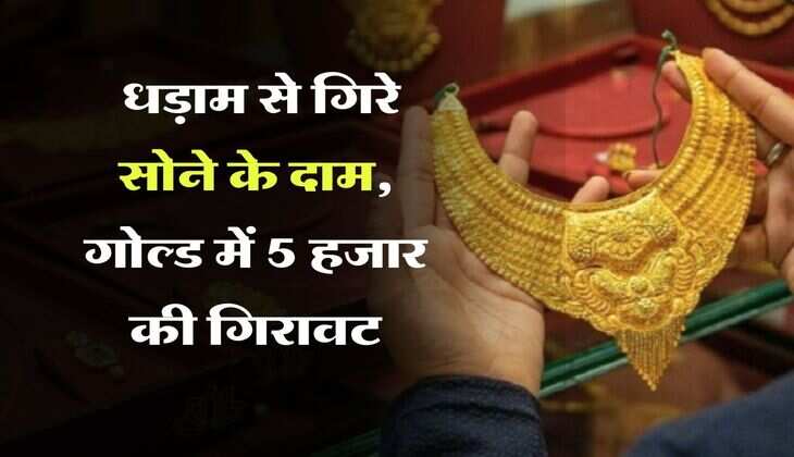 MCX Gold Rate Down : धड़ाम से गिरे सोने के दाम, गोल्ड में 5 हजार की गिरावट