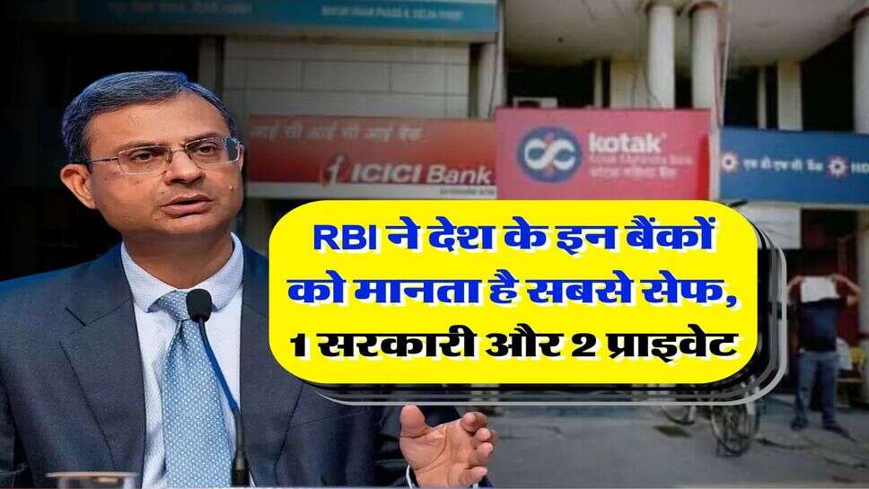 RBI ने देश के इन बैंकों को मानता है सबसे सेफ, 1 सरकारी और 2 प्राइवेट