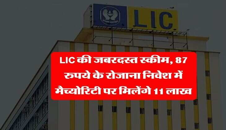 LIC की जबरदस्त स्कीम, 87 रुपये के रोजाना निवेश में मैच्योरिटी पर मिलेंगे 11 लाख